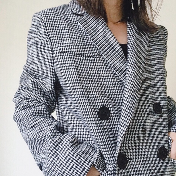 NWT houndstooth double breast trench jacket - Picture 4 of 8